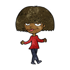 Fototapeta premium cartoon smug looking woman