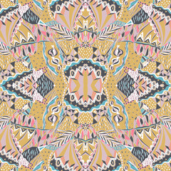 Traditional ornamental paisley bandanna. Hand drawn background with artistic pattern.