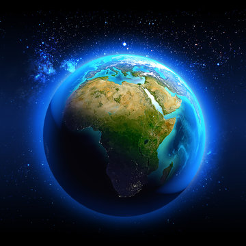 Africa seen from space / Elements of this image furnished by NASA.
