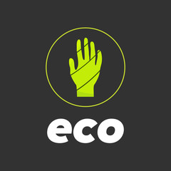 eco hand in circle