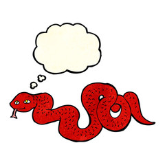 cartoon snake with thought bubble