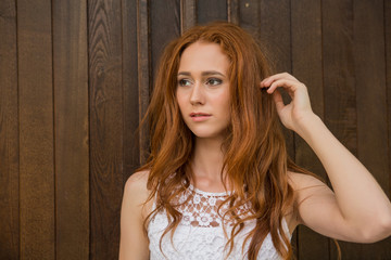 Portrait of red hair girl.