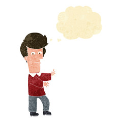 cartoon man gesturing wildly with thought bubble