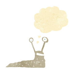 cartoon slug with thought bubble