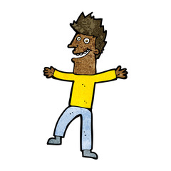 cartoon happy man
