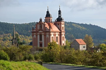 Printed kitchen splashbacks Monument Baroque Holy Trinity church in Valec in western Bohemia, Czech republic