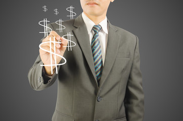 Young Asian business man with money concept