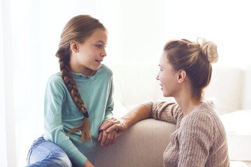 Mom with pre teen daughter