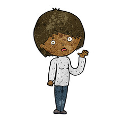cartoon worried woman