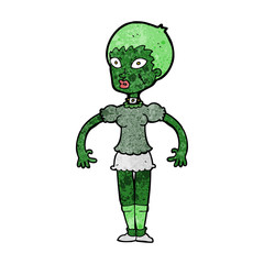 Obraz premium cartoon zombie monster woman