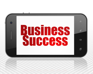 Business concept: Smartphone with Business Success on display