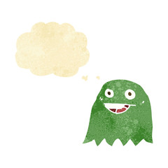 cartoon ghost with thought bubble
