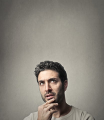 Man thinking of something