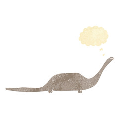 Obraz premium cartoon dinosaur with thought bubble