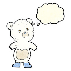cartoon cute little bear with thought bubble