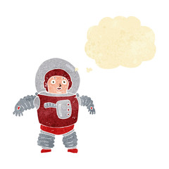 cartoon space man with thought bubble