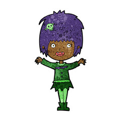 cartoon happy vampire girl