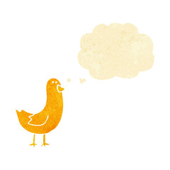 cartoon bird with thought bubble