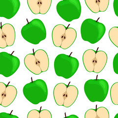 The green apple. Seamless background.
