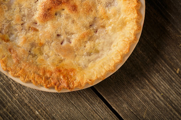 Golden Pie on Rustic Barnwood