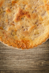 Golden Pie on Rustic Barnwood