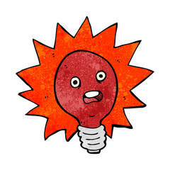 cartoon red lightbulb