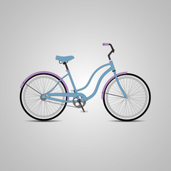 Blue bicycle.Vector Illustration.