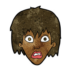 cartoon frightened woman