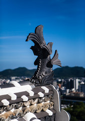 Fish on the gable of White Heron Castle in Himeji, Hyogo Prefecture, Honshu Island, Japan