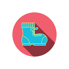 Boot icon. Hiking or work shoe sign.