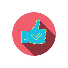 Thumb up like icon. Super cool vote sign.