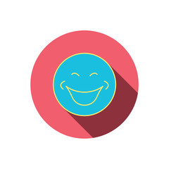 Smile icon. Positive happy face sign.