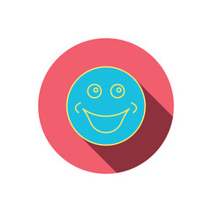 Smile icon. Positive happy face sign.
