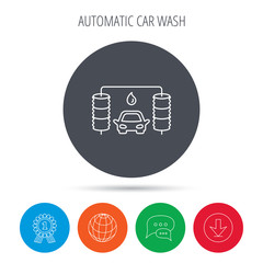 Automatic carwash icon. Cleaning station sign.