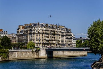 Naklejka premium View of the embankment of river Seine. Paris, France.