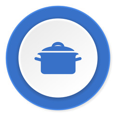 cook blue circle 3d modern design flat icon on white background