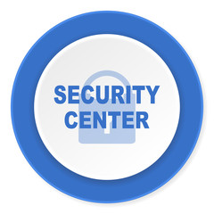 security center blue circle 3d modern design flat icon on white background
