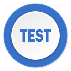 test blue circle 3d modern design flat icon on white background