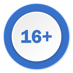 adults blue circle 3d modern design flat icon on white background