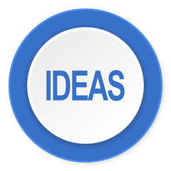 ideas blue circle 3d modern design flat icon on white background