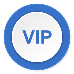 vip blue circle 3d modern design flat icon on white background