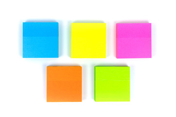 Colored memo notes on white background