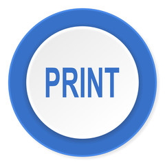 print blue circle 3d modern design flat icon on white background