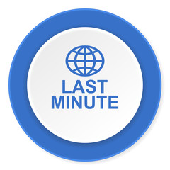 last minute blue circle 3d modern design flat icon on white background