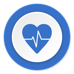 pulse blue circle 3d modern design flat icon on white background