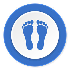 Obraz premium foot blue circle 3d modern design flat icon on white background