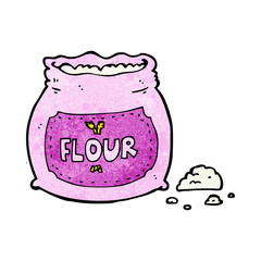 cartoon pink bag of flour
