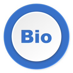 bio blue circle 3d modern design flat icon on white background