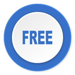 free blue circle 3d modern design flat icon on white background