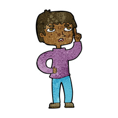 cartoon boy with question